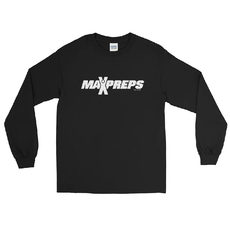 MaxPreps Logo White Adult Long Sleeve T-Shirt