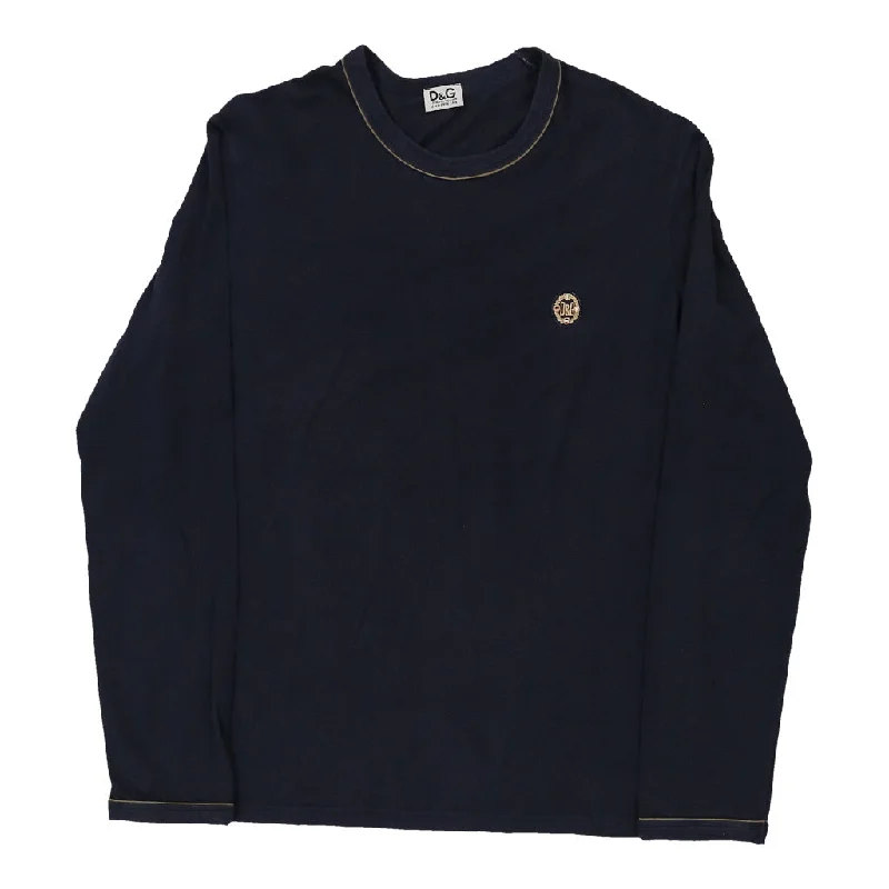 Dolce & Gabbana Long Sleeve T-Shirt - XL Navy Cotton