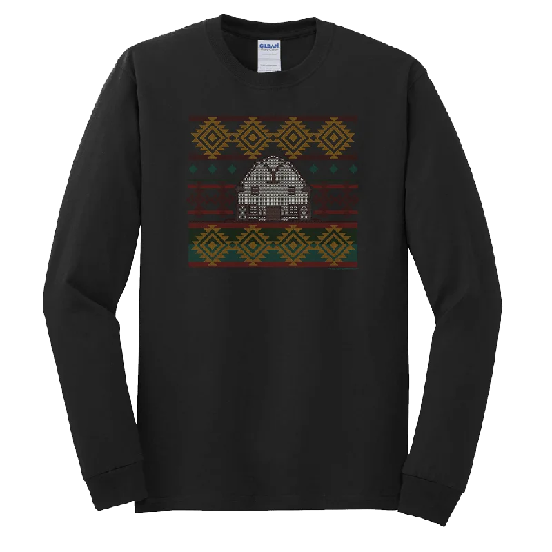 Yellowstone Dutton Ranch Holiday Barn Adult Long Sleeve T-Shirt