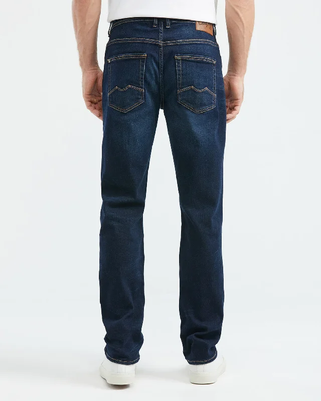 RELAXED FIT HIGH-RISE JEANS IN ULTRA DARK WASH BS