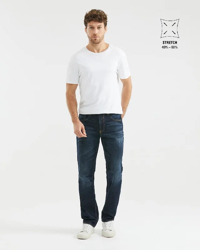 RELAXED FIT HIGH-RISE DARK JEANS IN ULTRA DARK WASH