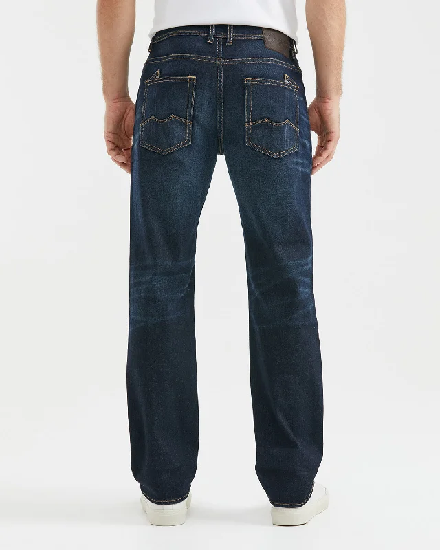 RELAXED FIT HIGH-RISE DARK JEANS IN ULTRA DARK WASH