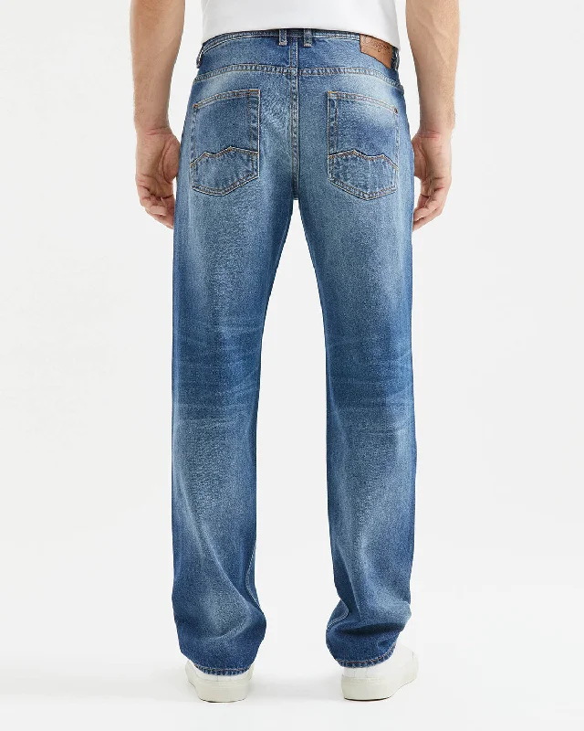 RELAXED FIT HIGH-RISE LIGHT JEANS IN MEDIUM WASH