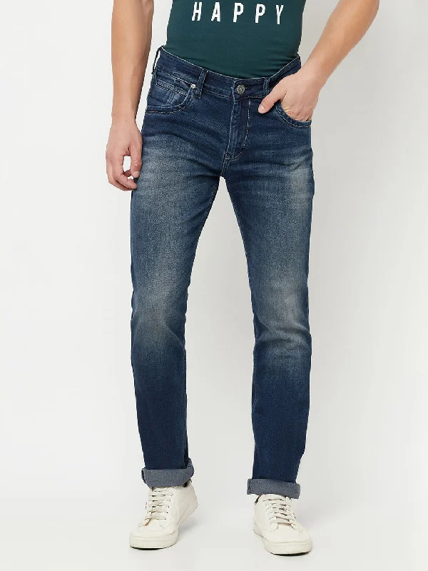 Cantabil Dark Carbon Blue Men's Denim