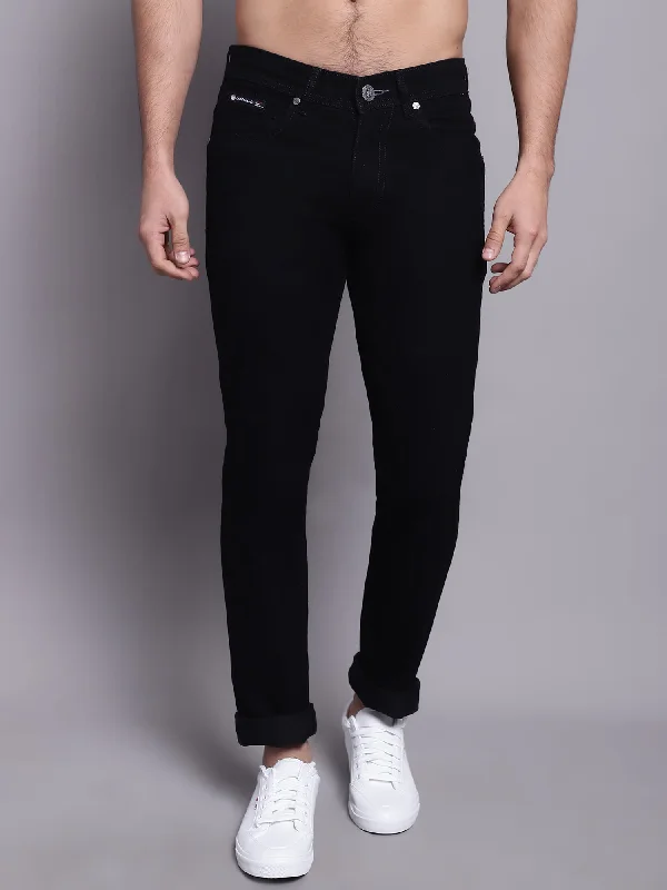 Cantabil Men Black Stretchable Jeans