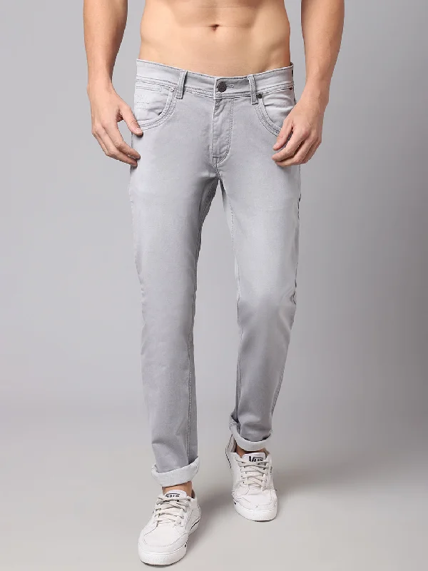 Cantabil Men's Light Grey Denim