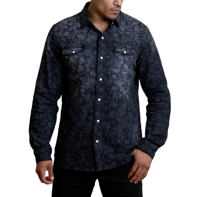 Canyon Of Heroes Skulls Denim Shirt