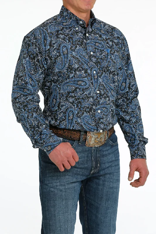 CINCH BLACK AND BLUE PAISLEY PRINT - MENS SHIRT