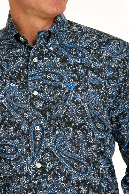 CINCH BLACK AND BLUE PAISLEY PRINT - MENS SHIRT