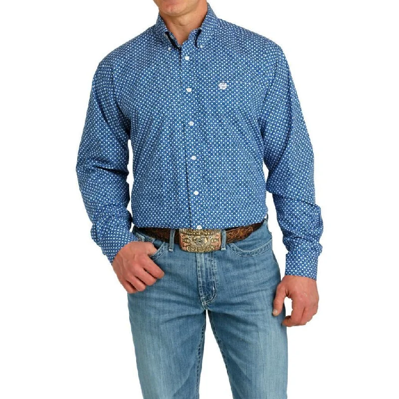 Cinch Long Sleeve Shirt Star Print Button Front