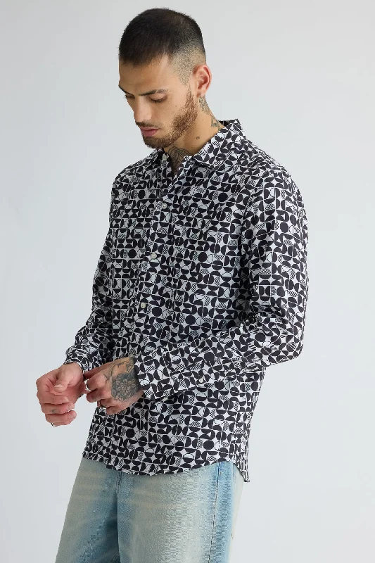 Full Sleeves Avant-Garde Printed Shirt