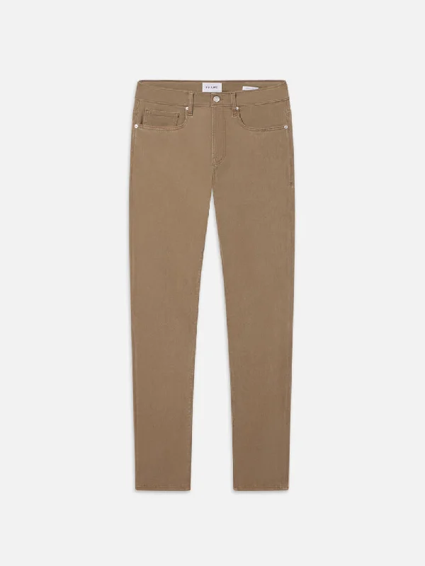 L'Homme Slim Brushed Twill -- Dark Khaki