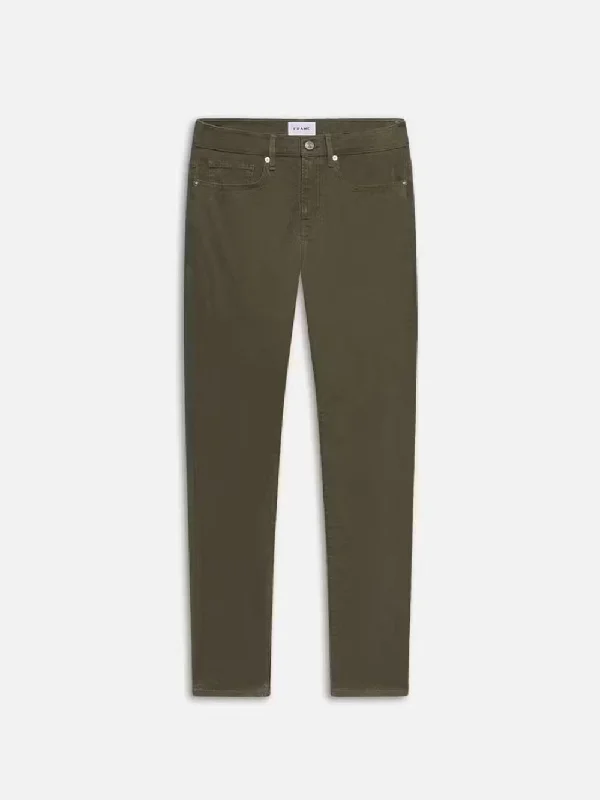 L'Homme Slim Brushed Twill -- Dark Olive