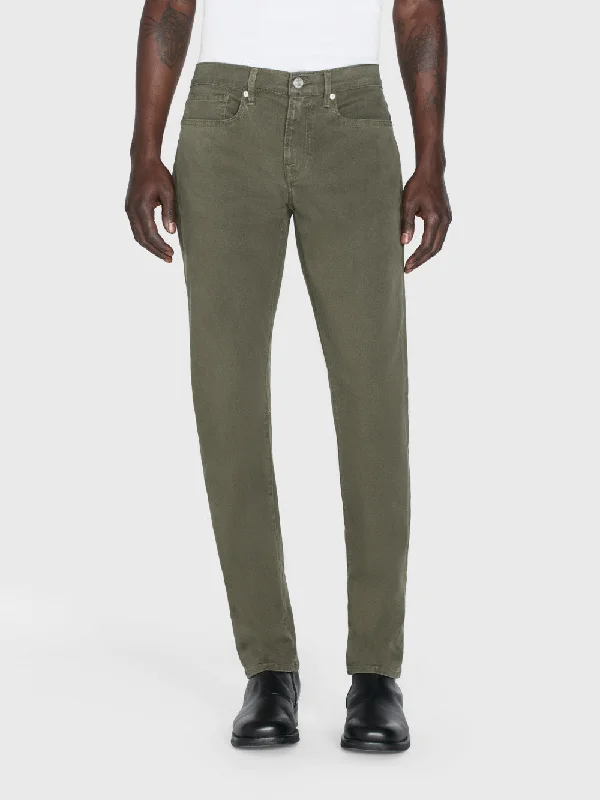 L'Homme Slim Brushed Twill -- Dark Olive