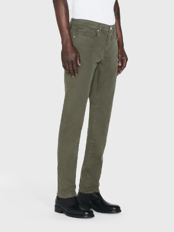 L'Homme Slim Brushed Twill -- Dark Olive