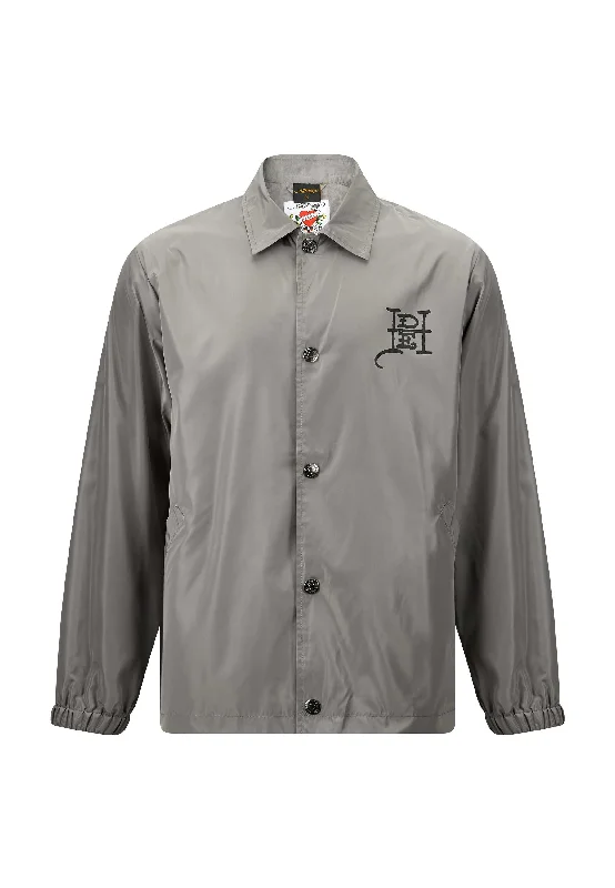 Mens Fireball Dragon Coach Jacket - Grey