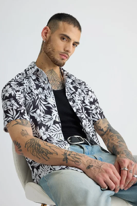 Men's Black Printed Shirt