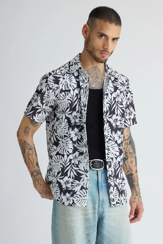 Men's Black Printed Shirt