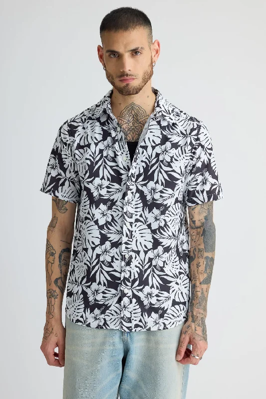 Men's Black Printed Shirt