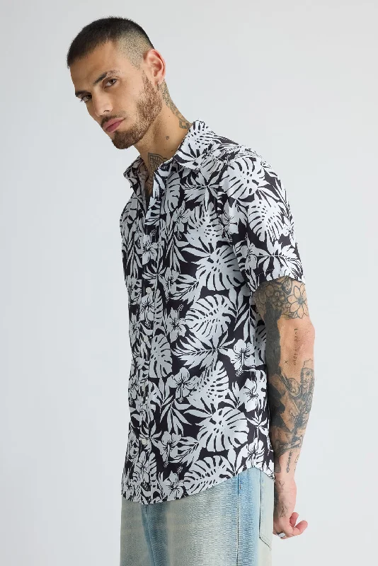 Men's Black Printed Shirt