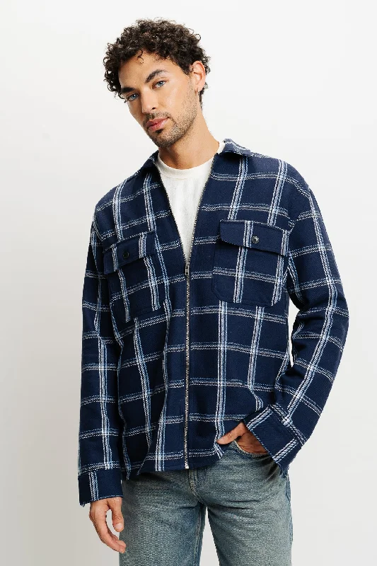 Navy Checks Men's Shacket