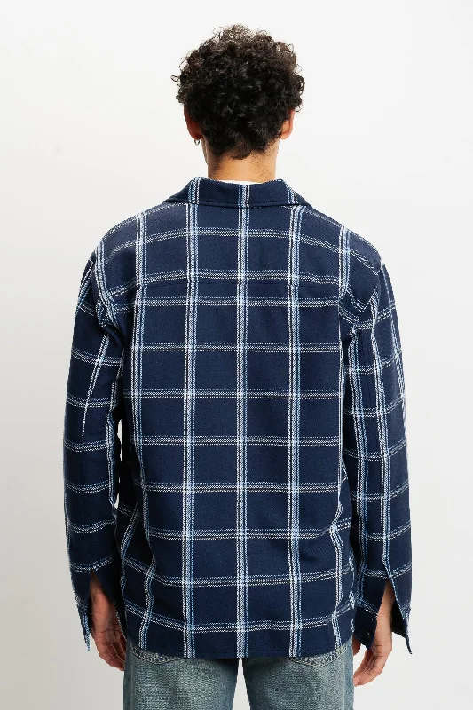 Navy Checks Men's Shacket