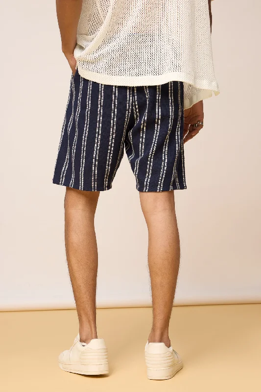 True Navy Striped Bermuda Shorts