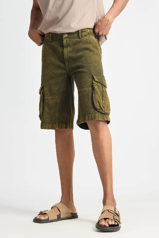 Olive Tinted Mens Cargo Shorts