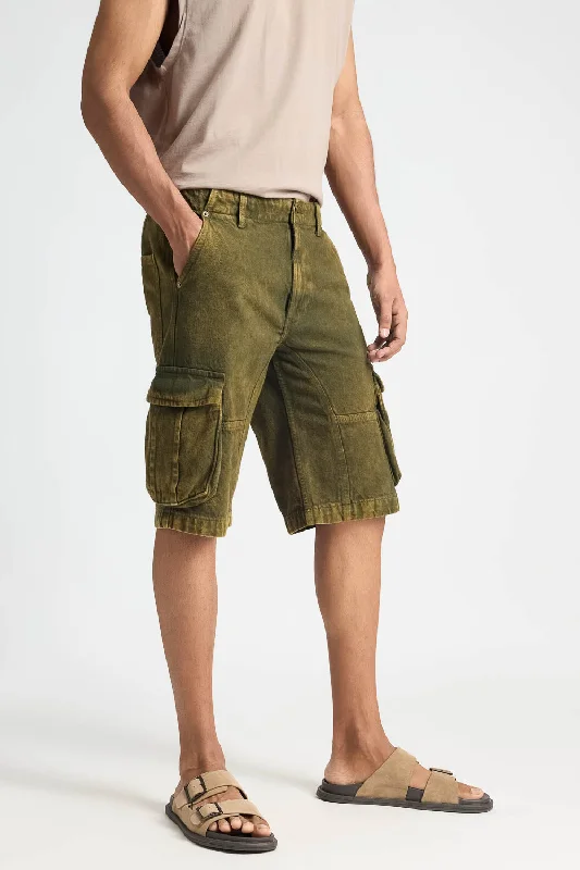 Olive Tinted Mens Cargo Shorts