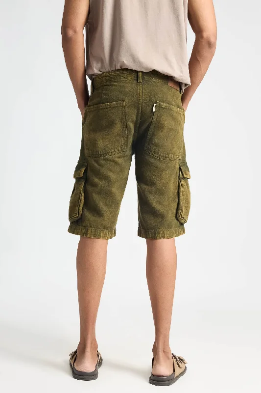 Olive Tinted Mens Cargo Shorts