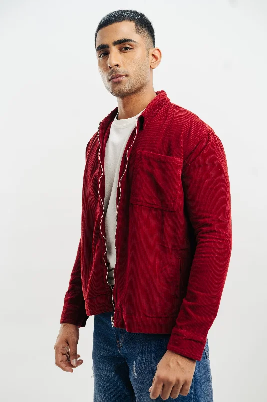 Red Corduroy Men's Jacket