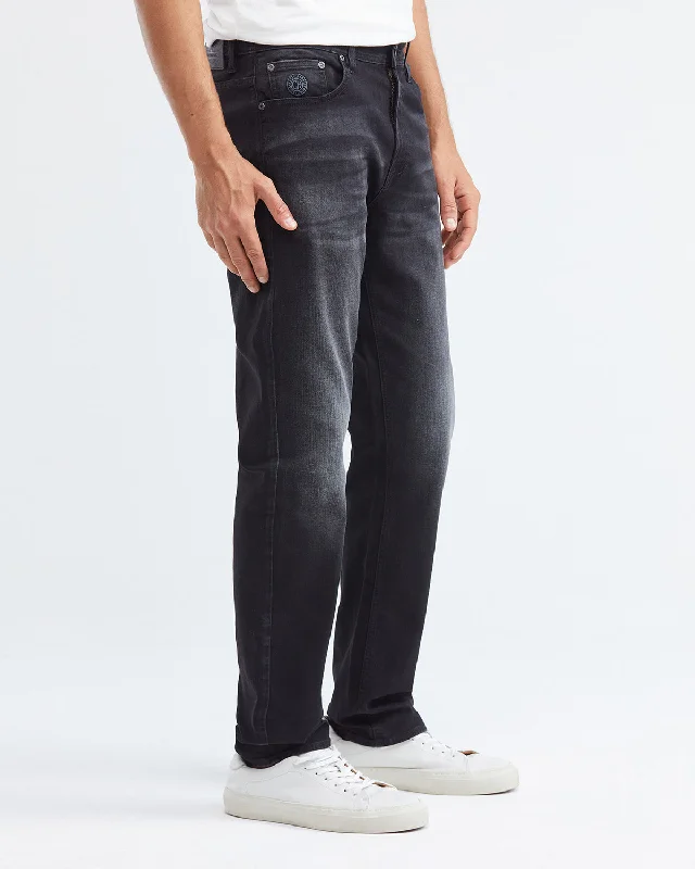 RELAXED FIT HIGH-RISE JEANS IN BLACK