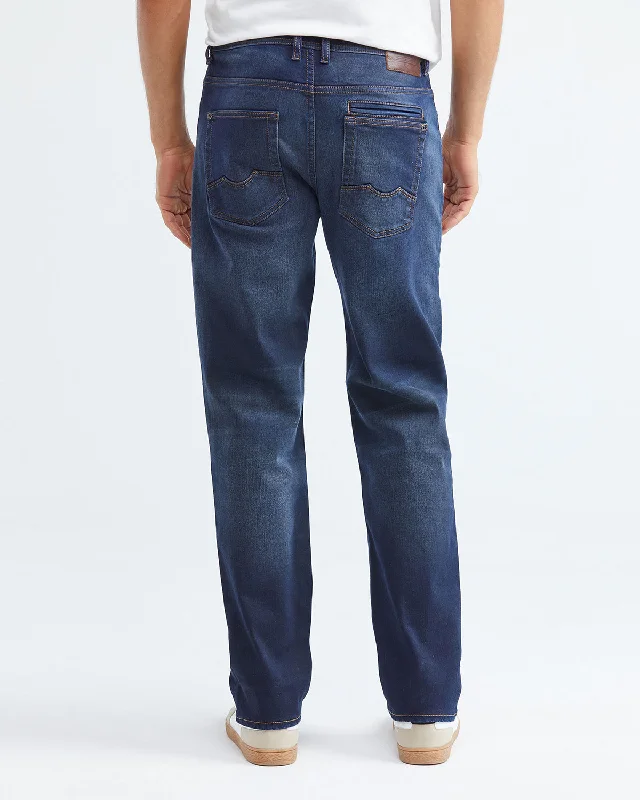 RELAXED FIT HIGH-RISE JEANS IN DARK WASH