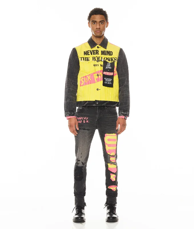 TYPE II JACKET WITH ZIP OFF SLEEVES ""SEX PISTOLS"" IN BOLLOCKS