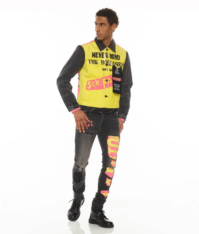 TYPE II JACKET WITH ZIP OFF SLEEVES ""SEX PISTOLS"" IN BOLLOCKS