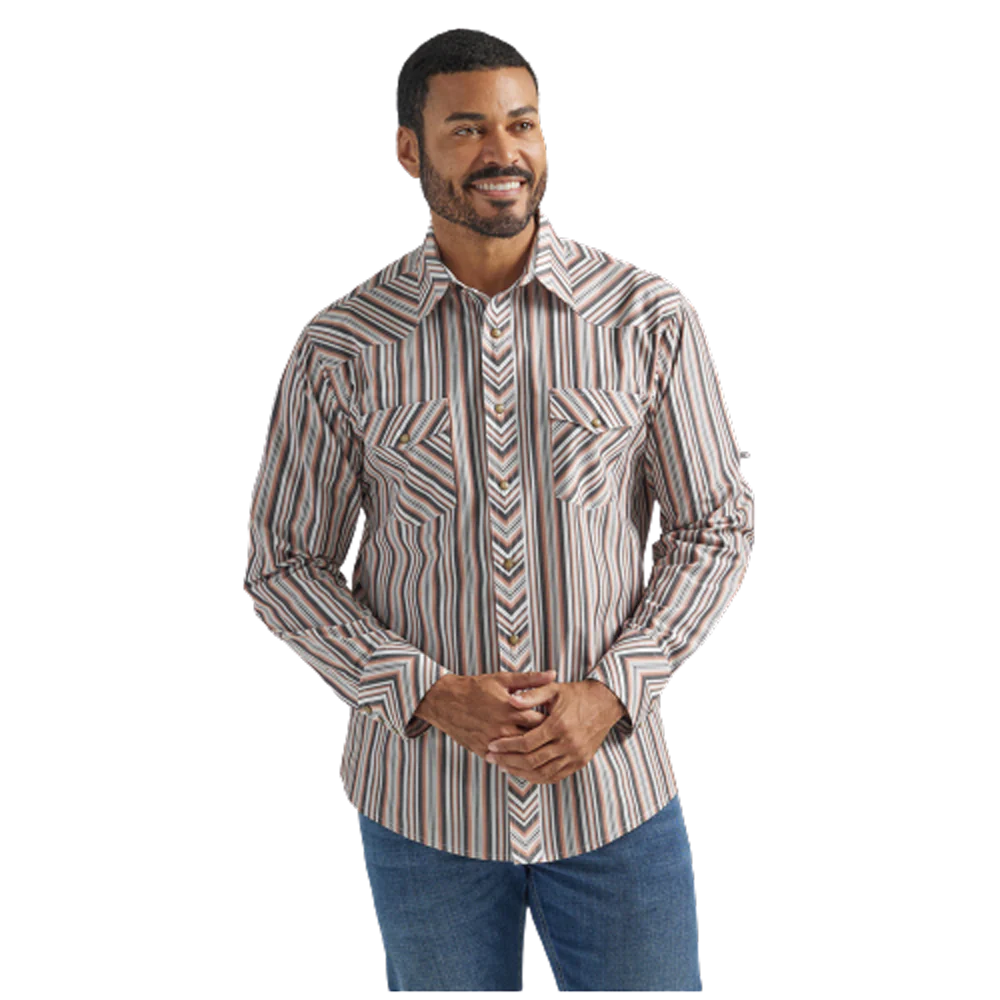 Wrangler Men's Silver Edition Long Sleeve Western Shirt