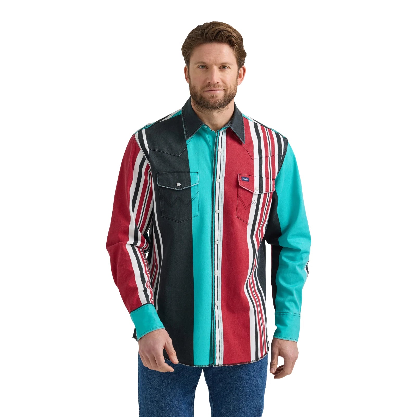 Wrangler Multicolor Brushpopper Stripe Snap Shirt