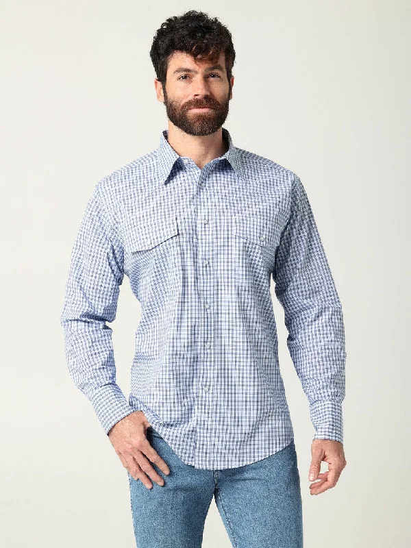 WRANGLER WRINKLE RESIST BLUE PLAID