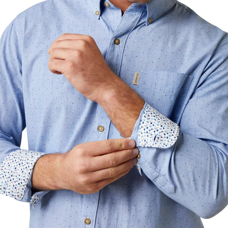 Wrinkle Resist Dots Stretch Modern Fit Shirt