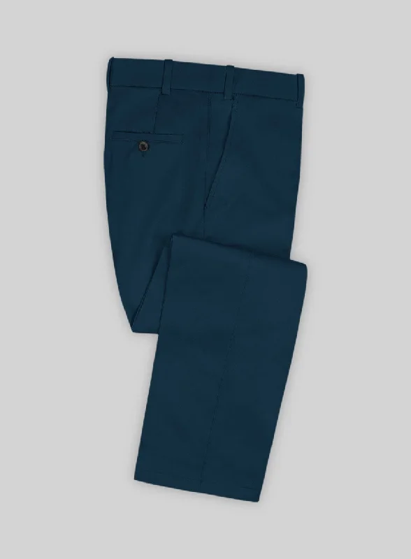 Italian Astronaut Blue Cotton Stretch Pants