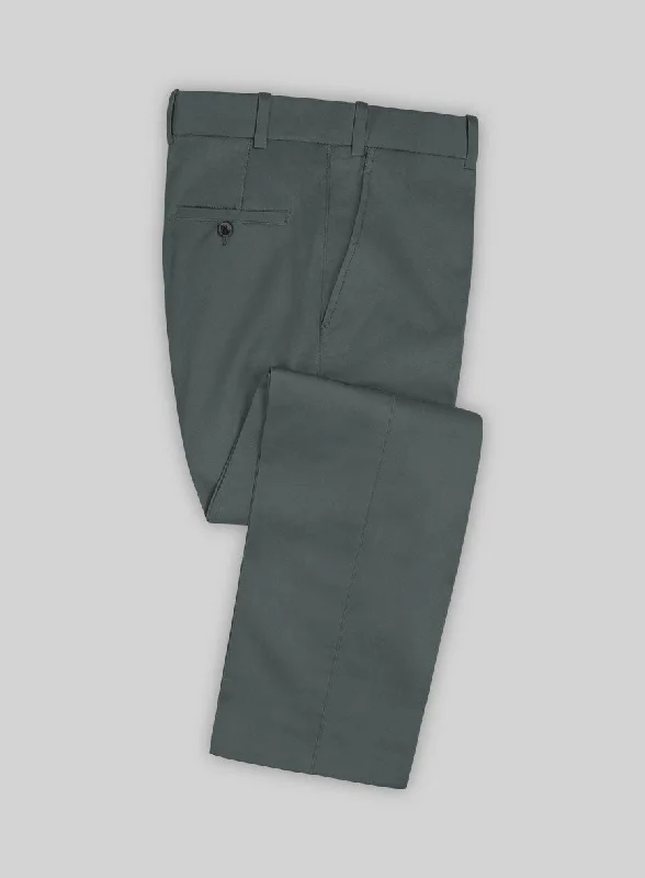 Italian Gray Cotton Stretch Pants