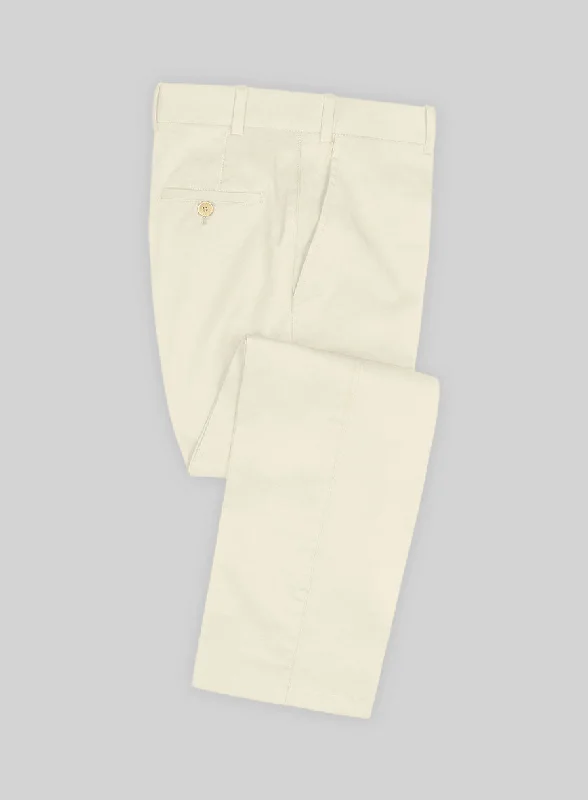 Italian Ivory Cotton Stretch Pants