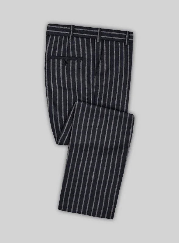 Noble Imelda Blue Stripe Cotton Silk Linen Pants