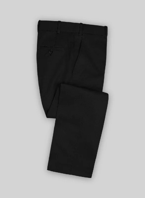 Stretch Summer Black Chino Pants