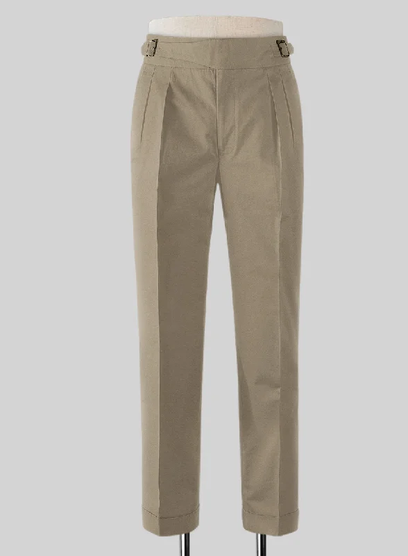 Stretch Summer Khaki Chino Gurkha Trousers