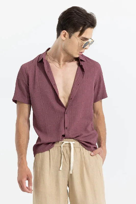 Bubble Line Mauve Seer Sucker Shirt