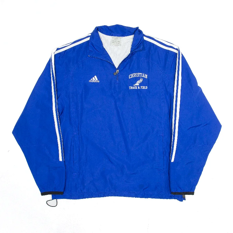 ADIDAS Christian Track & Field Blue Lightweight Pullover Jacket Mens M