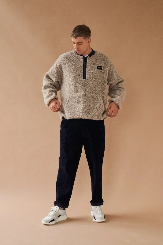 biege-half-zip-fleece-pullover