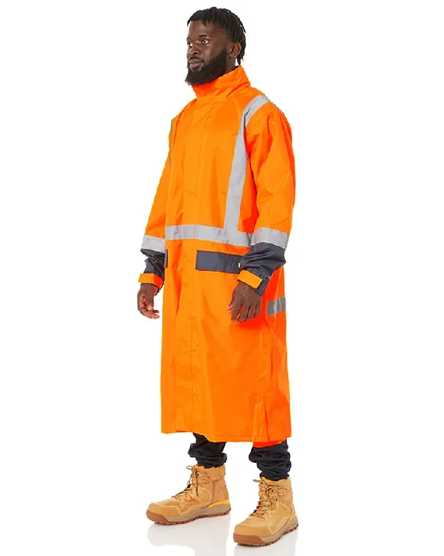 bisley-hi-vis-taped-long-rain-coat-orange-navy