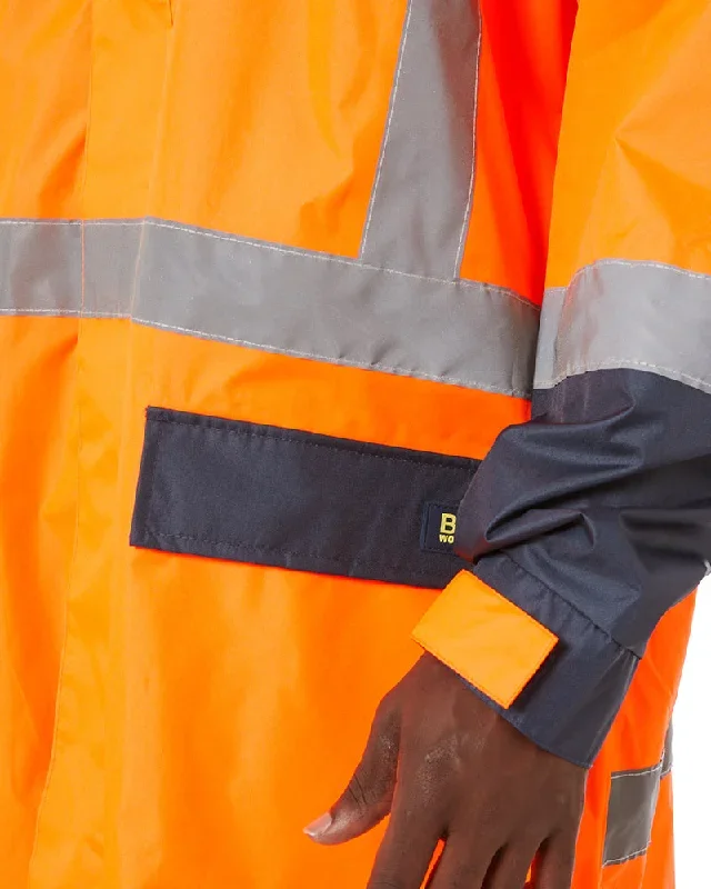 bisley-hi-vis-taped-long-rain-coat-orange-navy